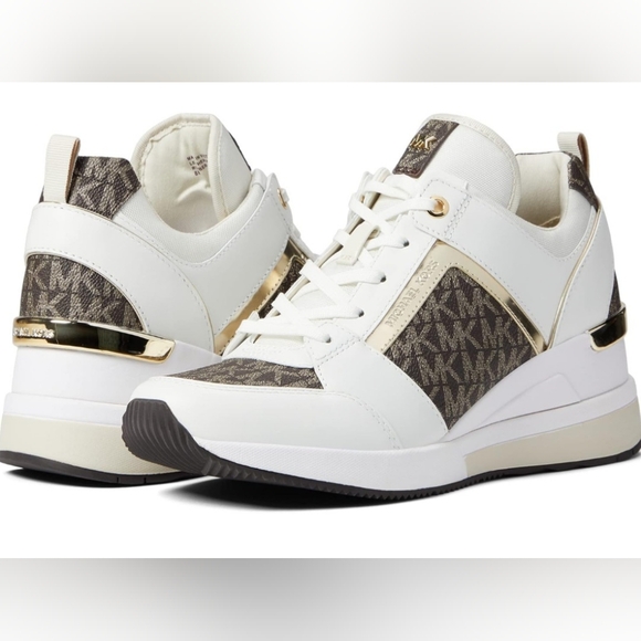 Michael Kors Georgie Trainer Optic White Multi 5.5M - Picture 1 of 4
